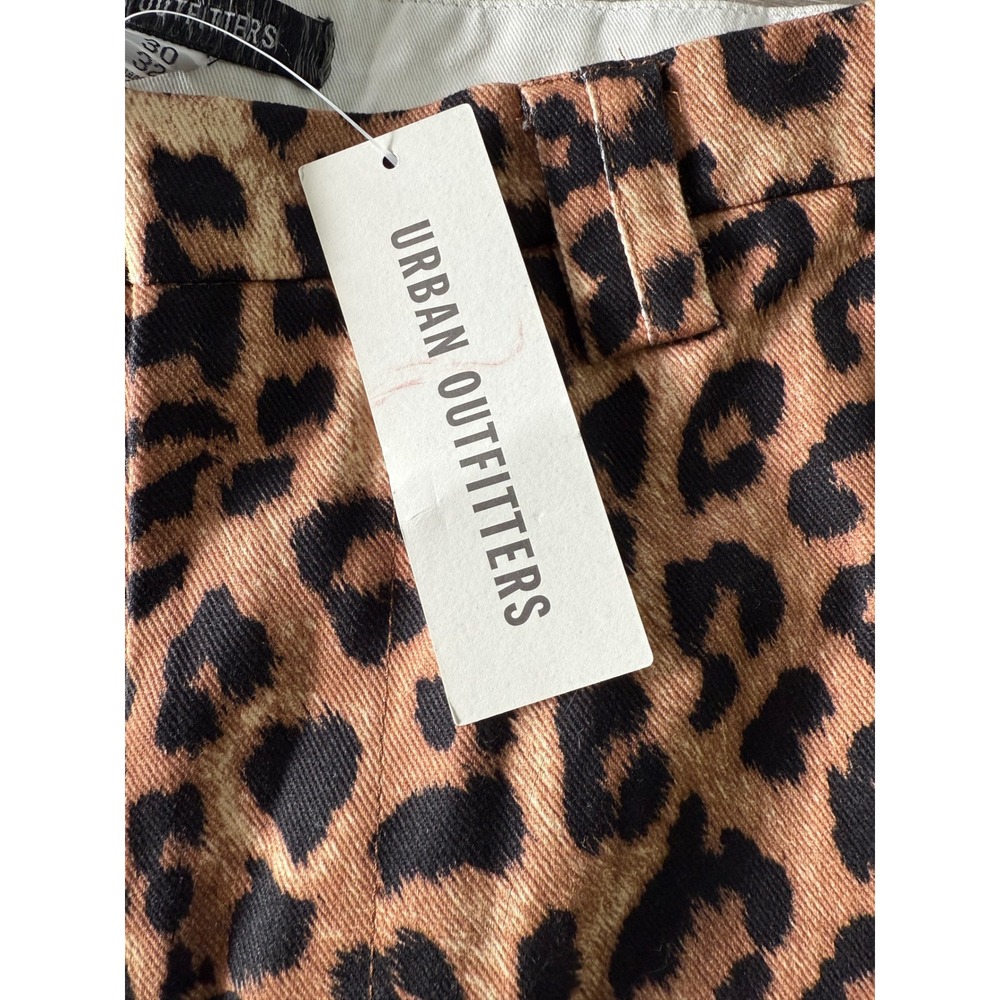 Urban Outfitters Leopard Print High Rise Straight Leg Pants Women's Size 30x32 - Picture 3 of 11